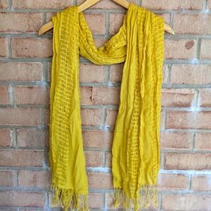 Forever21 Yellow Scarf w/ Tassle Ends